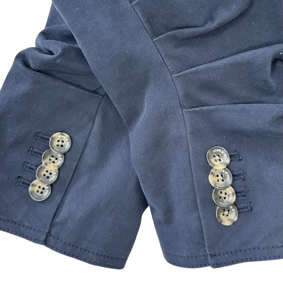 Cinque a Sept navy blue Khloe jacket ruched sleeve 5 a 7 stretch blazer 2 - Picture 6 of 14